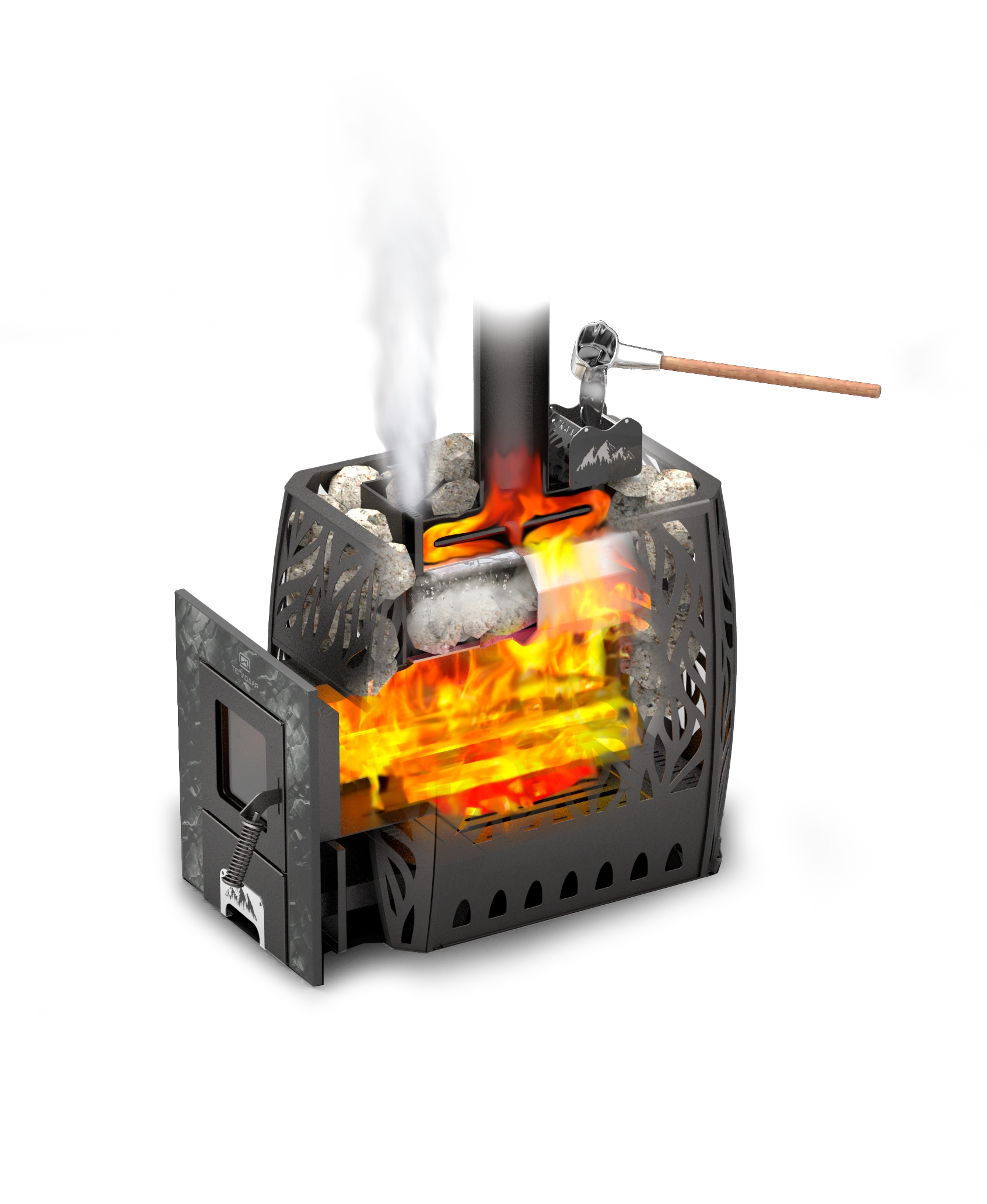 Печь для русской бани Скала 12Т стекло - Теплодар